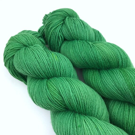 Putting Green - Teagan Plush Sock - Superwash Merino Nylon - Ready to Ship Hand Dyed Yarn