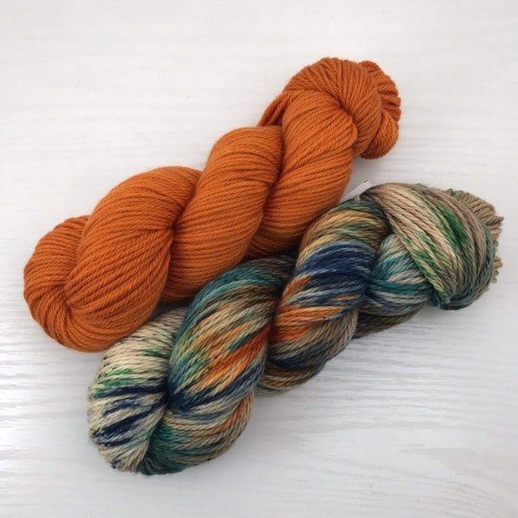 Canon Shawl Kit - Snake River - Jack Worsted Hand Dyed Yarn - 200g and 365yds total
