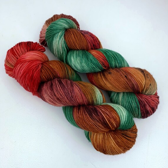 Ratatouille- Teagan Plush Sock - Superwash Merino Nylon - Ready to Ship Hand Dyed Yarn
