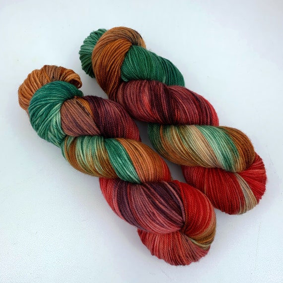 Ratatouille - Holly MCN Sock - Merino Cashmere Nylon - Ready to Ship Hand Dyed Sock Yarn