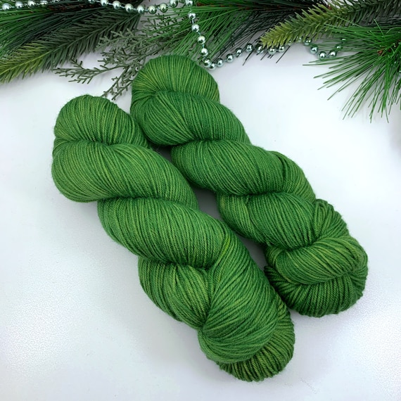 Moss - Teagan Plush Sock - Superwash Merino Nylon - Ready to Ship Hand Dyed Yarn