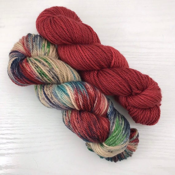 Canon Shawl Kit - Salmon River - Jack Worsted Hand Dyed Yarn - 200g and 365yds total