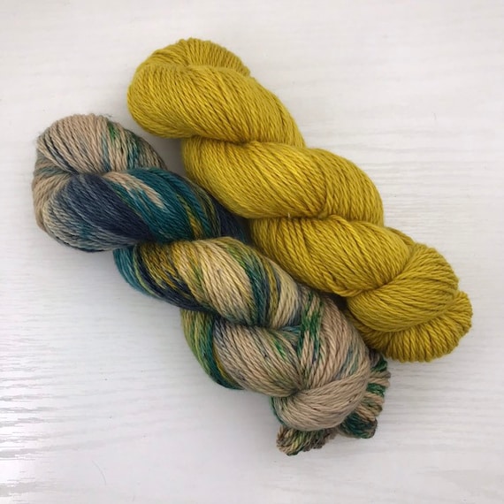Canon Shawl Kit - Yukon River - Jack Worsted Hand Dyed Yarn - 200g and 365yds total