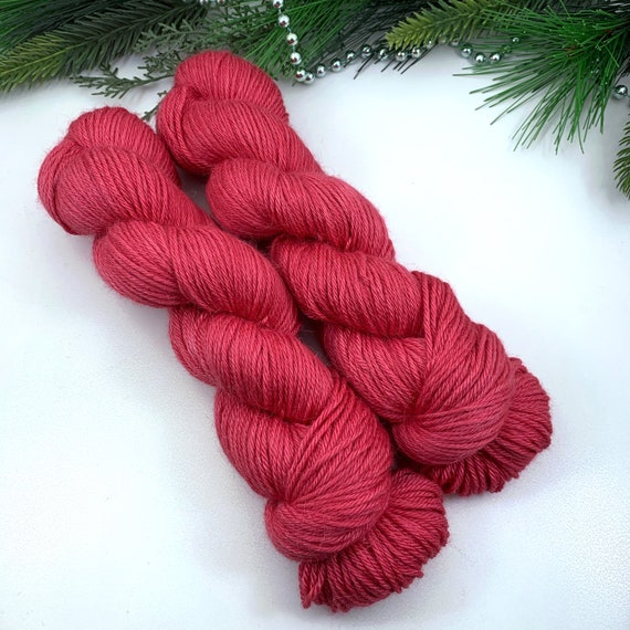 Cherry Red Luxury - 70/20/10 Baby Alpaca Mulberry Silk Cashmere DK - Hand Dyed Yarn - 100g