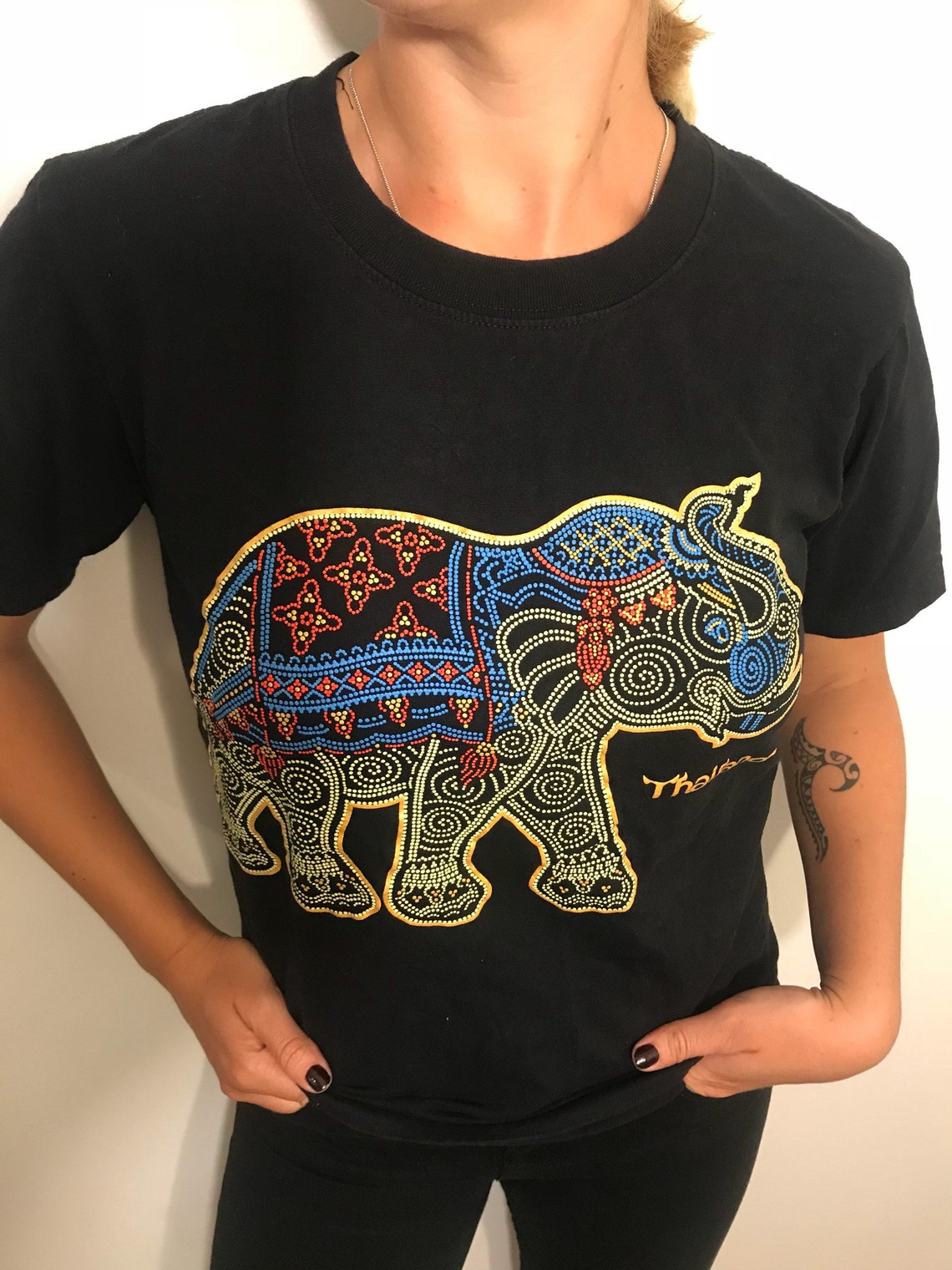 Thailand MultiColor Elephant TShirt Etsy