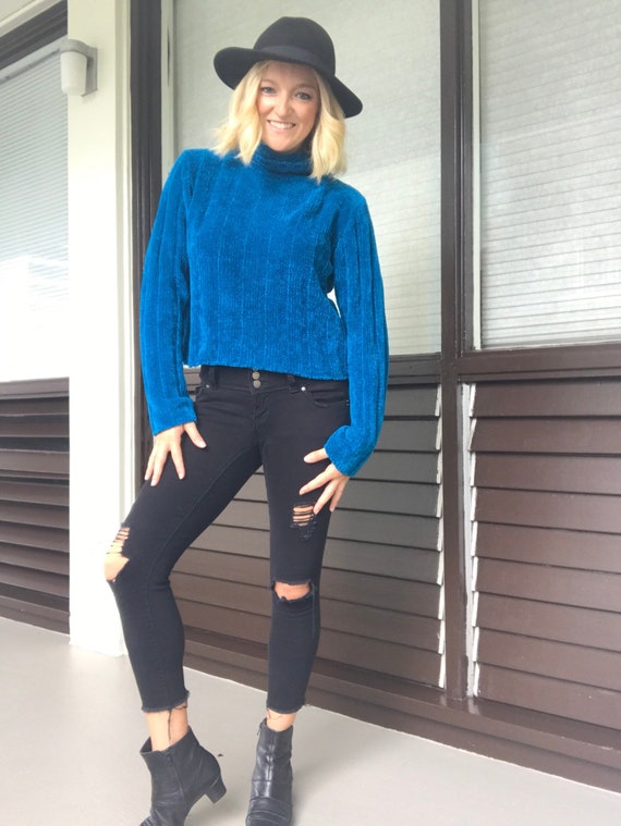 royal blue turtleneck sweater