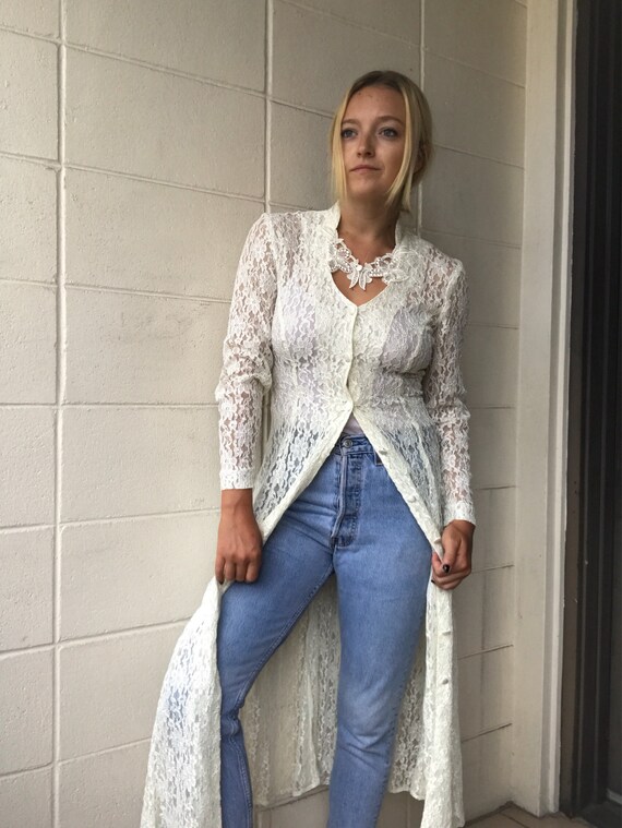 Vintage Romantic Lace Button Up Dress