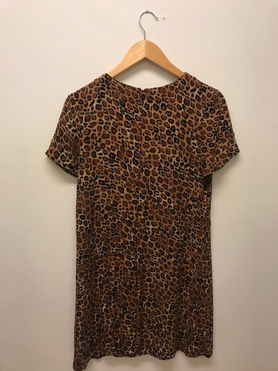 Short Sleeve Leopard Print Mid thigh Dress - image 10