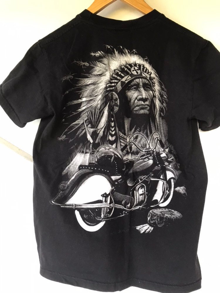 Native American / Motorcycle Solid Rock Graphic T-shirt - Etsy