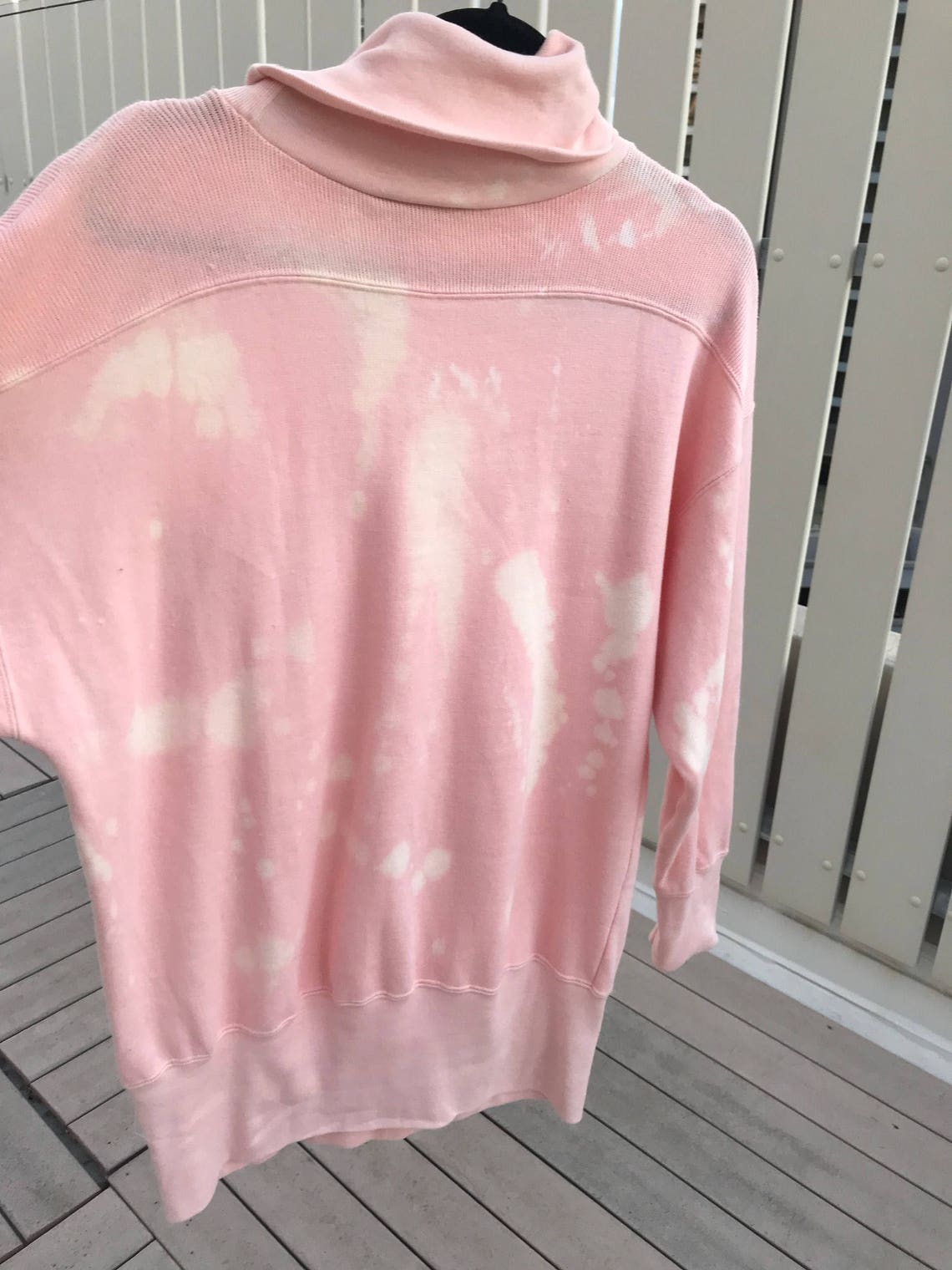 Light Pink / Acid Wash Turtleneck Sweatshirt Dress - Etsy Hong Kong
