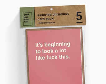 Assorted Christmas Card 5 Pack - I Hate Christmas