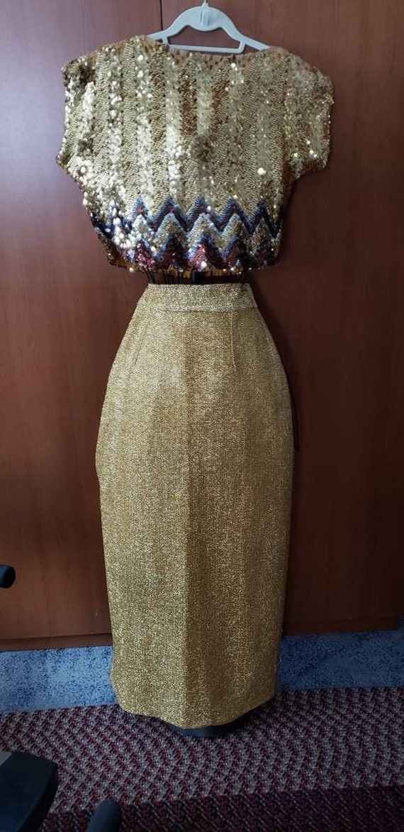Gorgeous Gold and Sequined Formal Ensemble