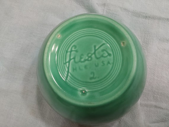 Vintage Fiesta Ware Original Green 2 Mixing Bowl 1936 1938 Etsy
