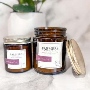 Autumn Fig Candle: Tallow Beeswax Blend, Scented Farmhouse Candle