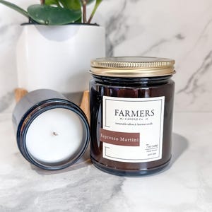 Espresso Martini Bar Cart Collection Tallow Candle; Natural Scented Tallow Candle; Beeswax Candle; Container Candle; Eco Friendly Candle
