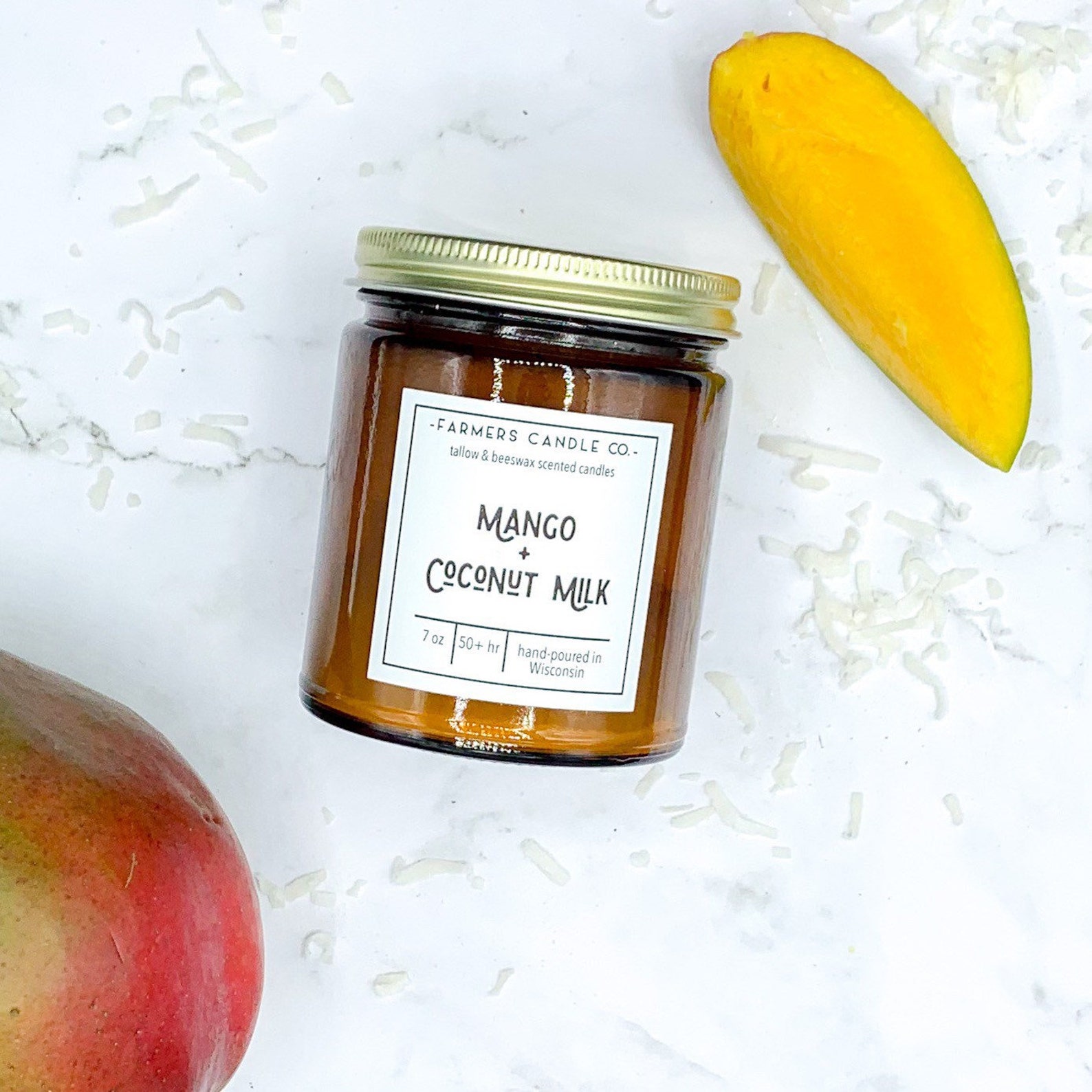 Mango Coconut Milk Scented Candle Natural Candle Tallow Etsy