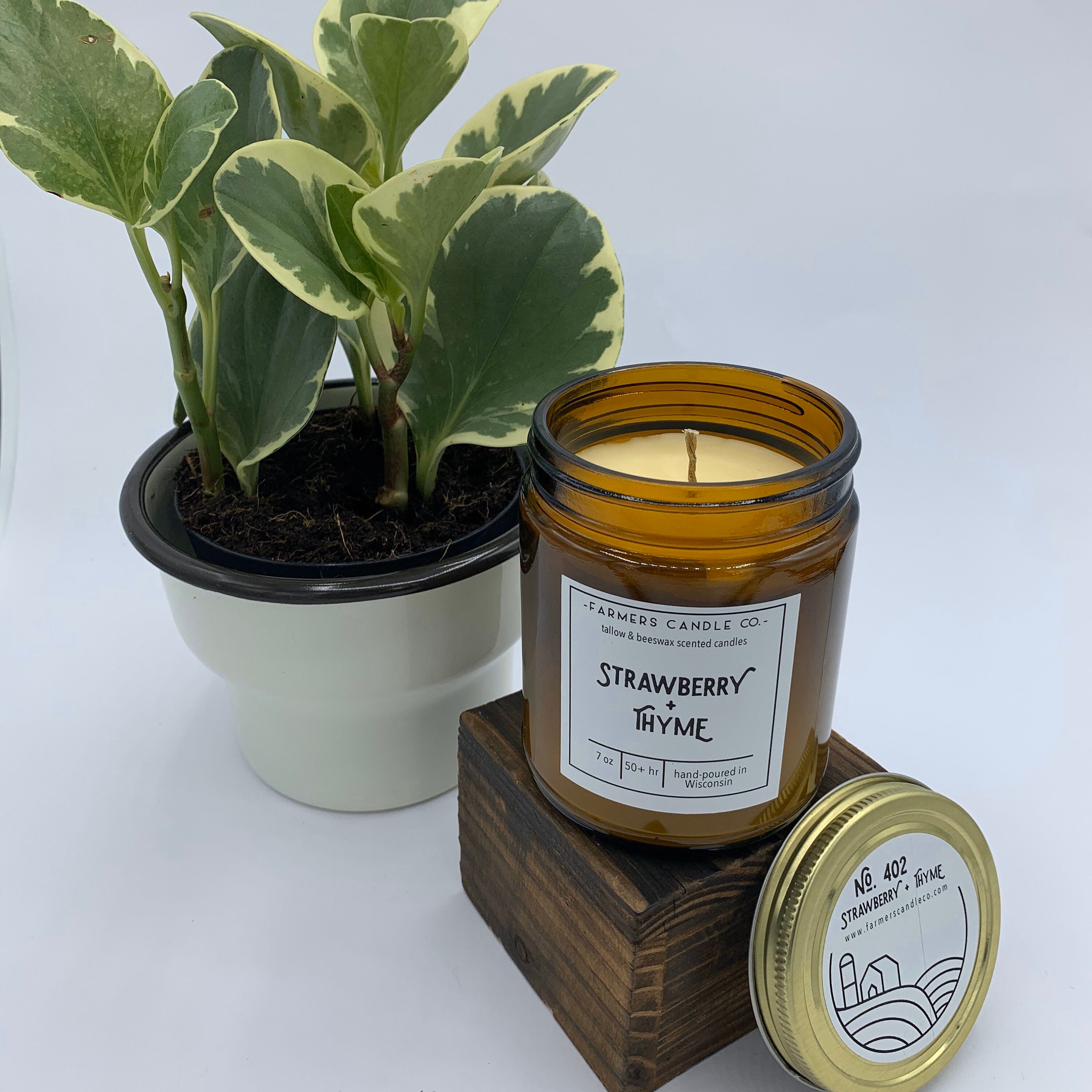 Strawberry Thyme Tallow Candle Natural Candle Natural Etsy UK