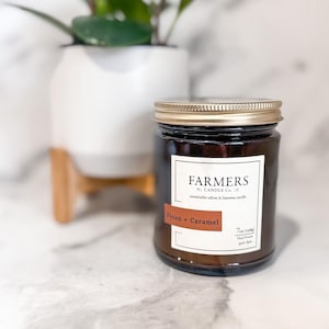 Pecan Caramel Tallow Candle: Natural Scented Beeswax Blend