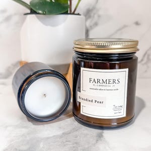 Brandied Pear Bar Cart Collection Tallow Candle; Natural Scented Tallow Candle; Beeswax Candle; Container Candle; Eco Friendly Candle