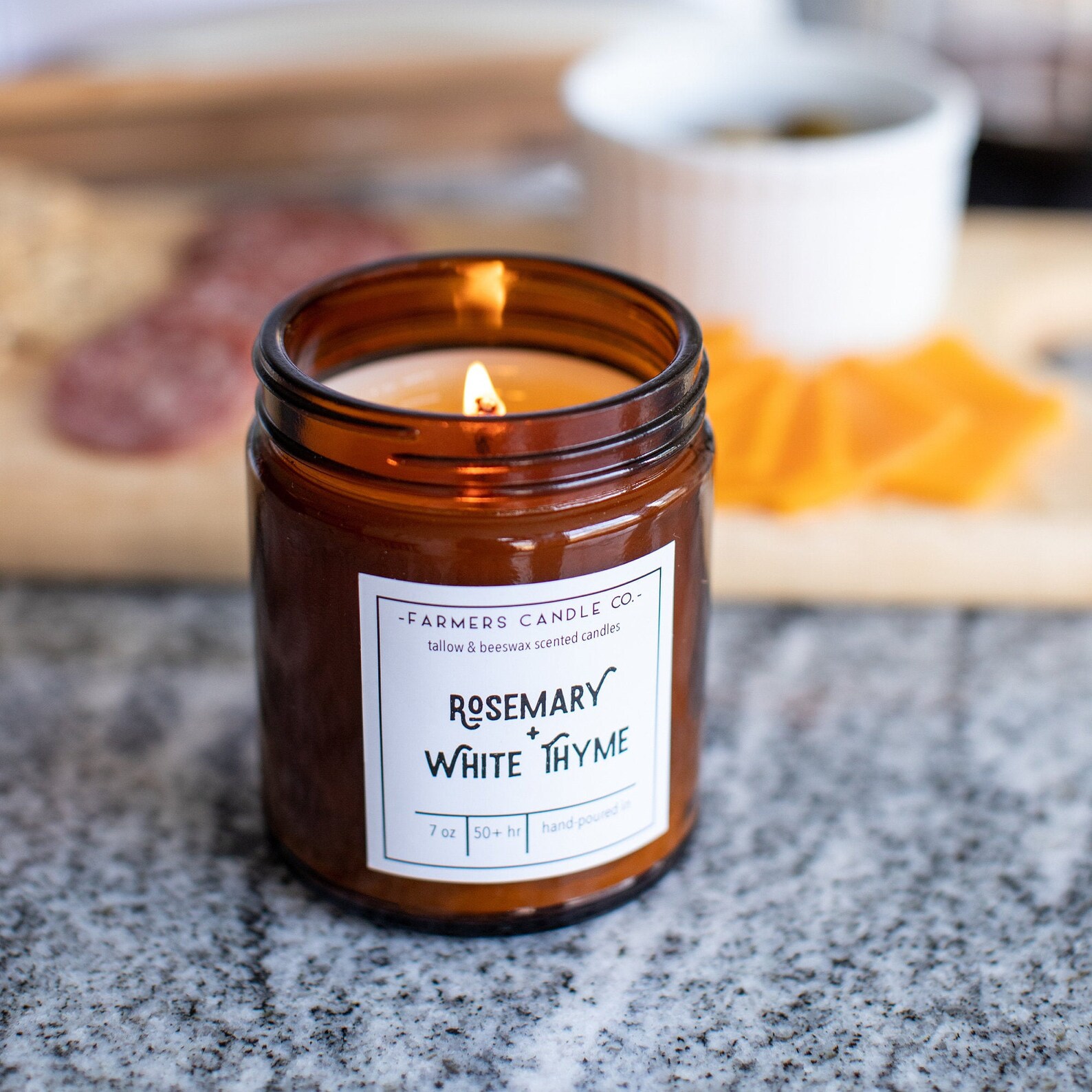 Rosemary White Thyme Tallow Candle Natural Candle Tallow Etsy