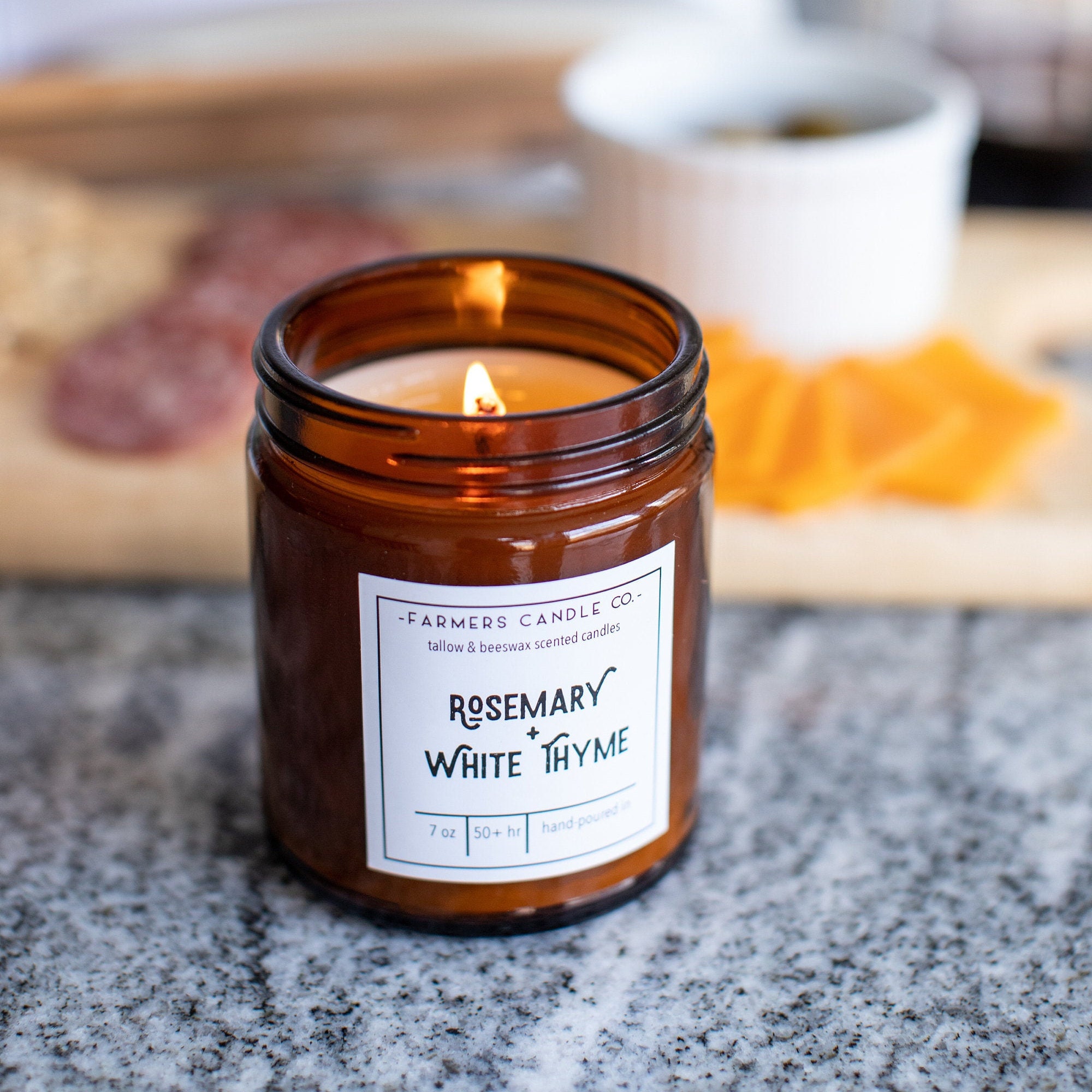 Rosemary White Thyme Tallow Candle Natural Candle Tallow Candle Beeswax