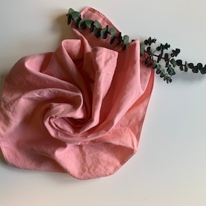 plant dyed, cotton handkerchief, bandana, botanically dyed, earth tones, baby gift, sustainable, eco-friendly, coral, pink, unisex