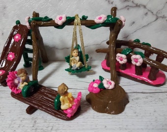 Fairy Accessories: Fairy Playground Set of 5 Pieces and 3 Micro Fairies
