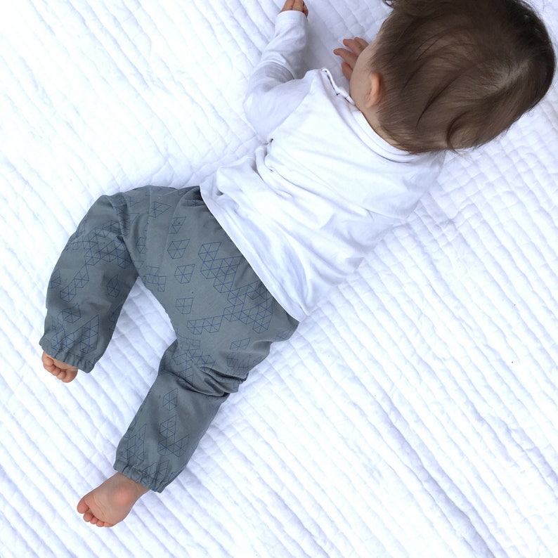 Geometric Drop Baby and Toddler Harem Pants