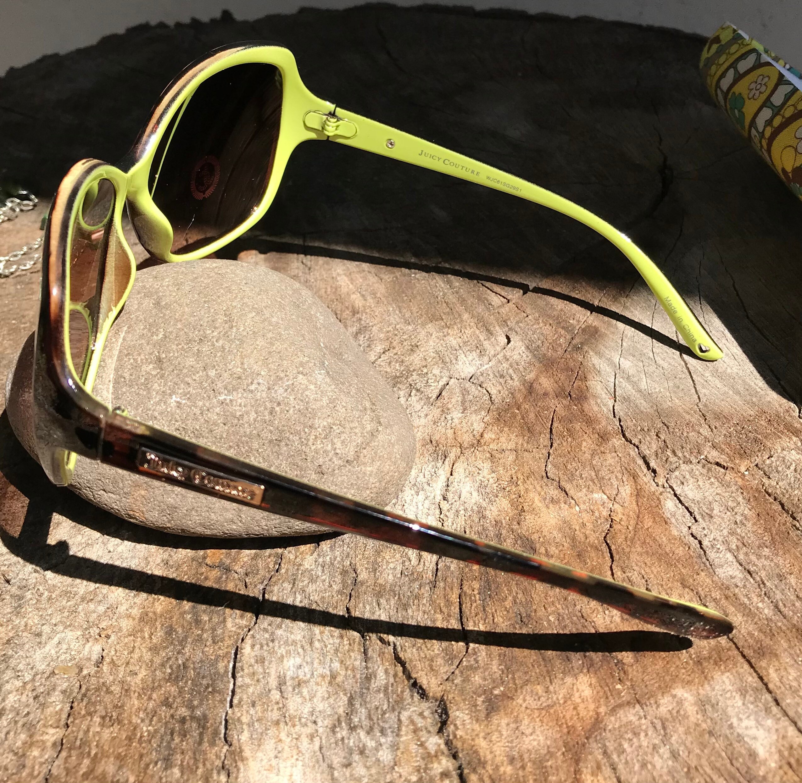 Vera Bradley Floral Patterned Sunglasses with Case lemon parfits Vintage Vera Bradley Lemon Parfait Sunglass Case With Beaded  main image 2