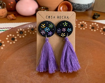 Black Florecitas Earrings