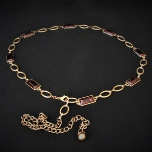 Faux Leopard Print Chain Belt, Vintage 80s