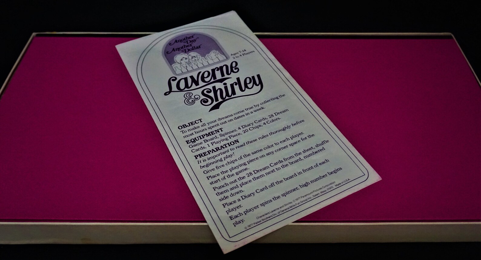 Laverne and Shirley Board Game, Complete, Parker Brothers, Vintage 1977