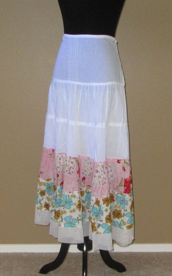 Tiered Floral BoHo Skirt, Gypsy, Hippie Skirt, Gir