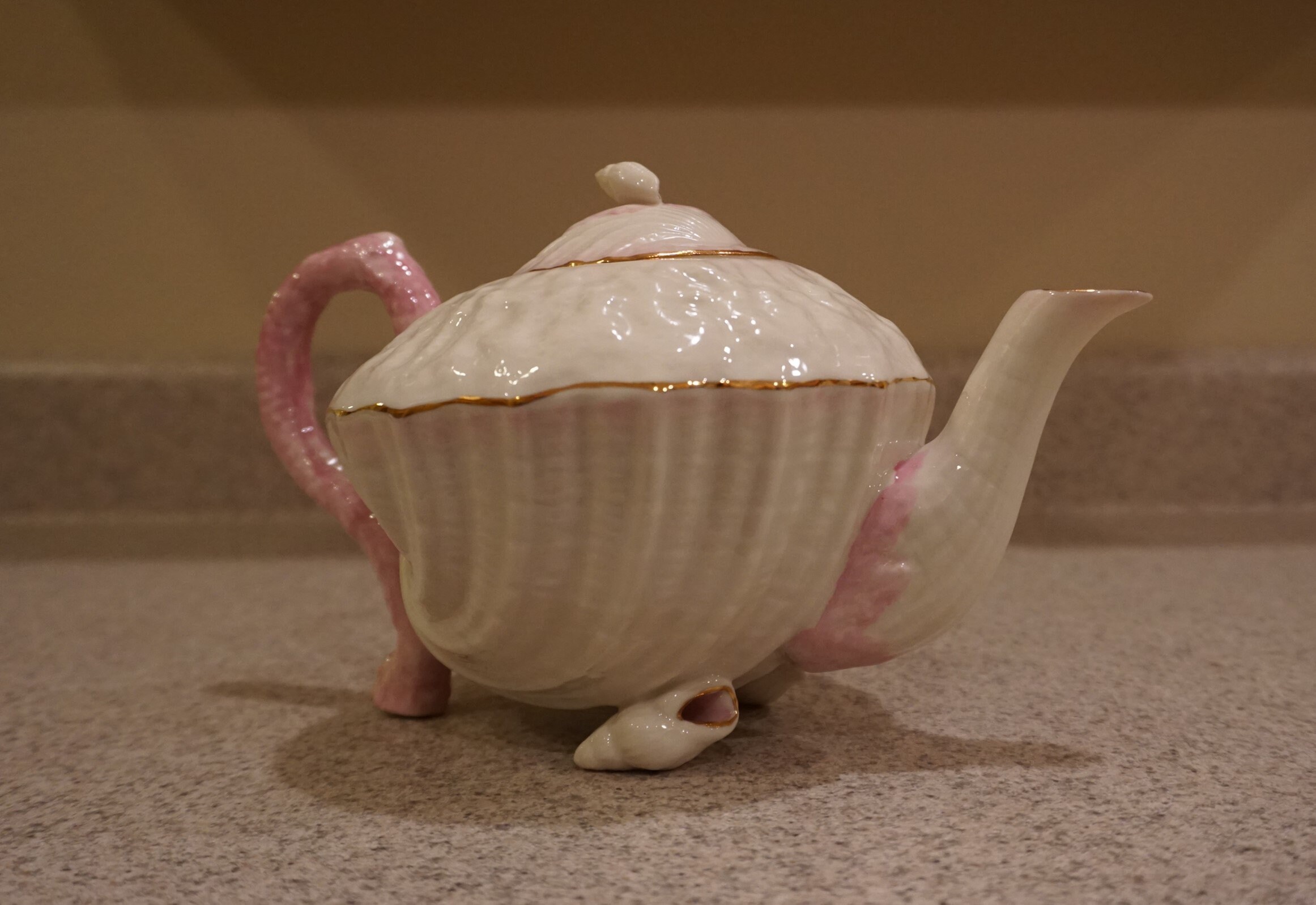 Belleek Neptune Teapot, Collectable, Belleek Ireland, Seashell 
