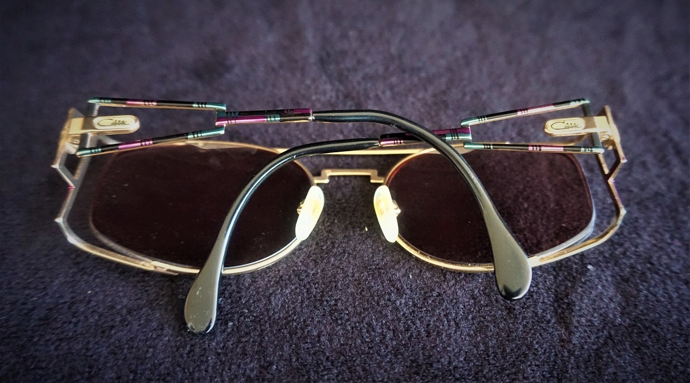 Lunettes De Soleil Vintage CAZAL Modèle 967 - Couleur Or, Argent & Violet, Allemagne