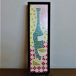 MCM Mosaic Cucina Wine and Cheese, Ceramic Tile Art, Evelyn Ackerman Style, Vintage 1960s