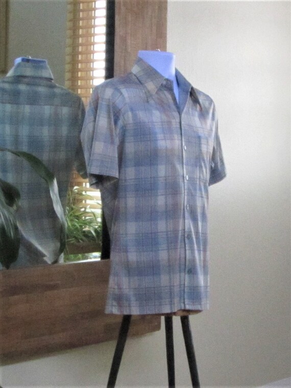 Men’s Button-Down BoHo Hippie Shirt, Short Sleeve… - image 6