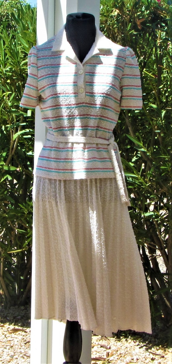 Nubby Knit Skirt Set, Marty Gutmacher, Vintage 70… - image 2