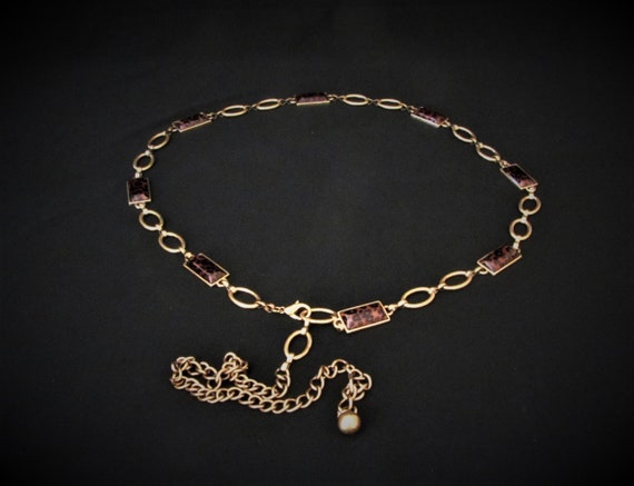 Faux Leopard Print Chain Belt, Vintage 80s - Etsy display picture 1