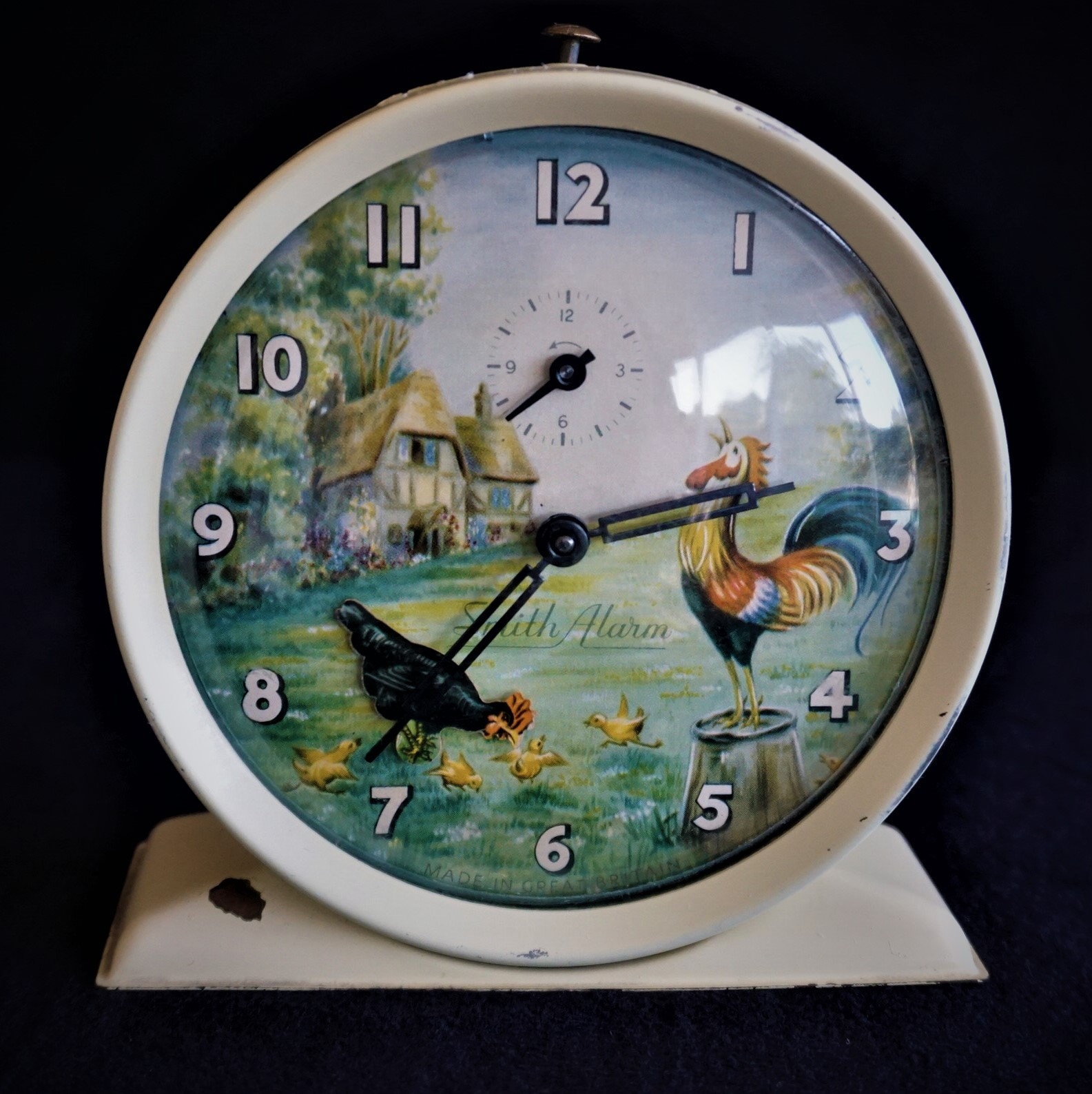 50s Manual Alarm Clock Animated Pecking Chicken Smiths Etsy