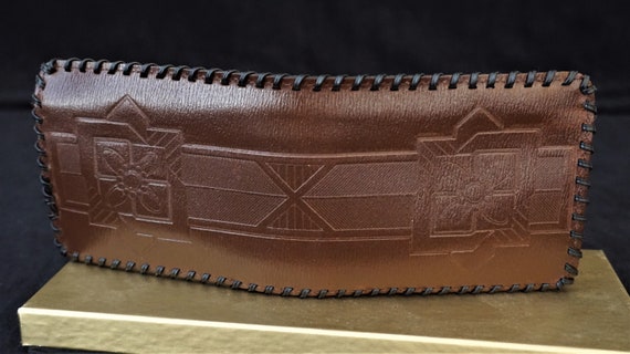 NIB 70s Men’s Tooled Leather Wallet / Billfold, S… - image 10