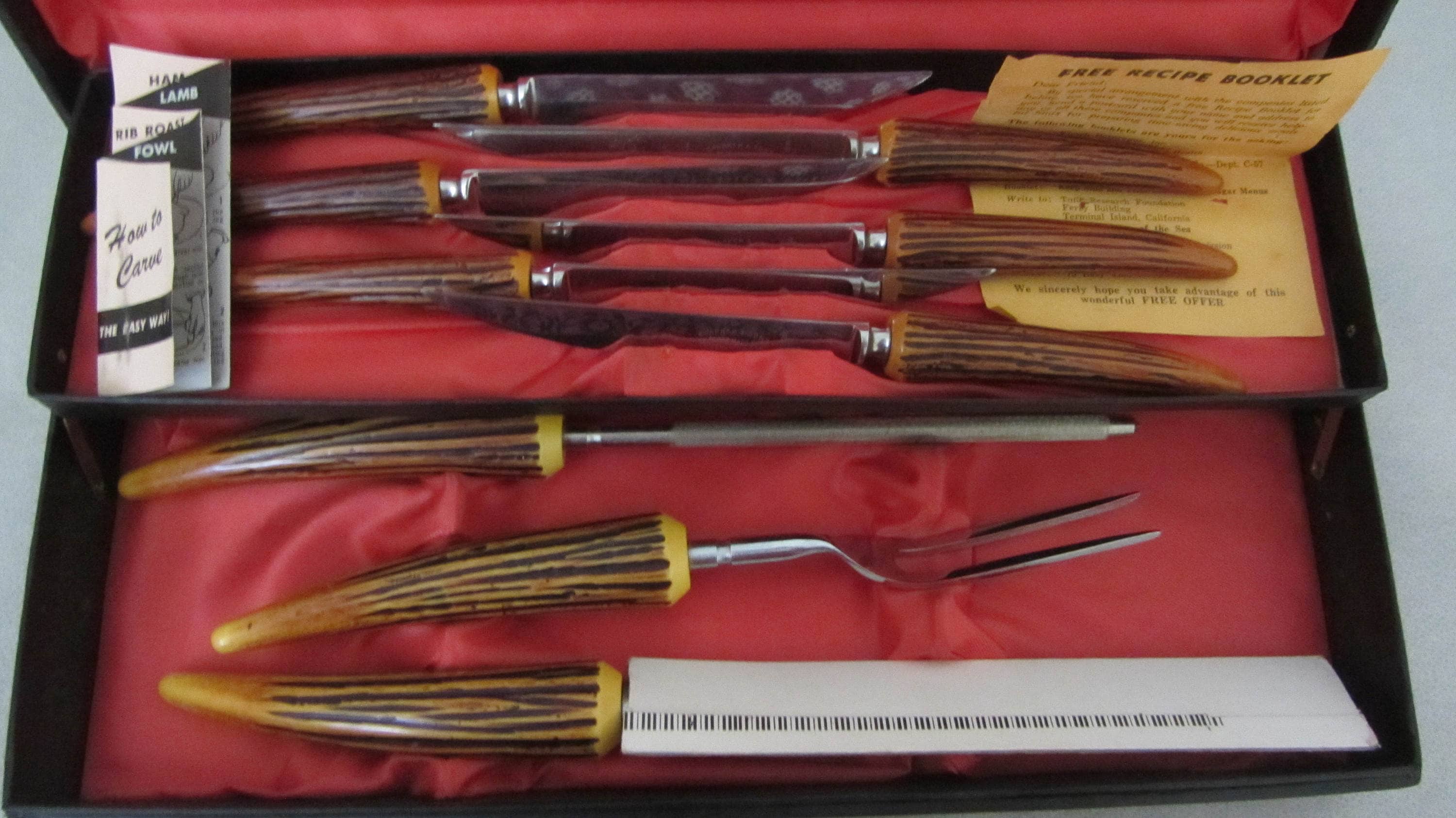 Sheffield 9pc Set Steak Knives and Carving Utensils Bakelite Etsy Canada