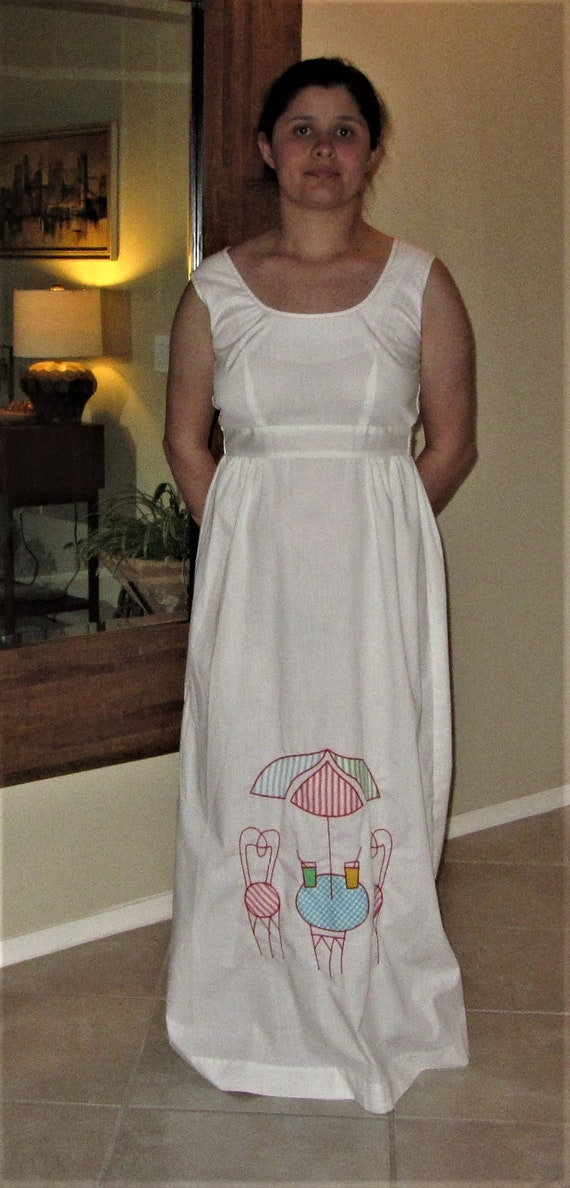 White Full-Length Empire Waist Sleeveless Wrap Sun