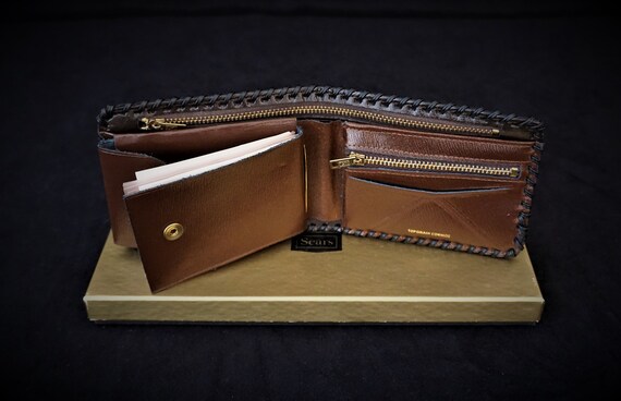 NIB 70s Men’s Tooled Leather Wallet / Billfold, S… - image 4