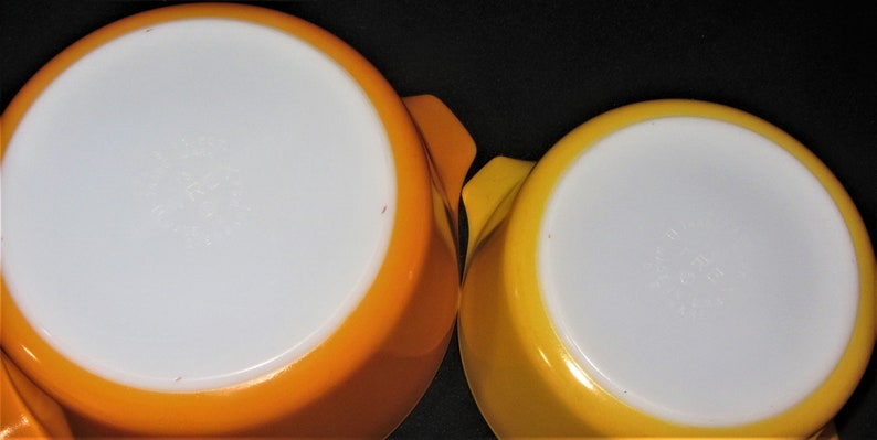 Pyrex Daisy Cinderella Orange and Yellow Casserole Set Vintage 60s \u2013 70s