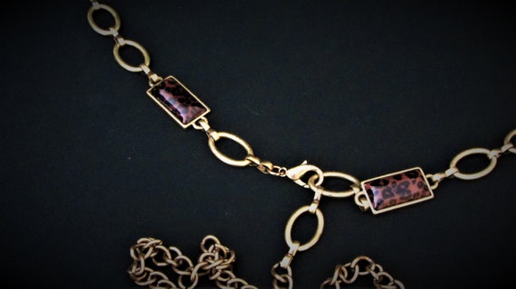 Faux Leopard Print Chain Belt, Vintage 80s - Etsy Canada display picture 1