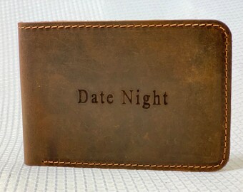 Vintage Stars /& Stripes Genuine Leather Money Clip Personalized