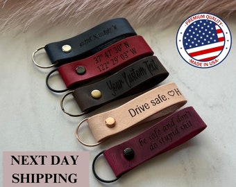 Llavero de cuero personalizado, llavero de coordenadas personalizado, dónde comenzó todo, regalo de 3 años de aniversario. Regalo para hombre, regalo de Navidad.