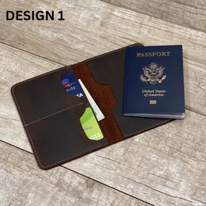 Personalized Leather Passport Travel Wallet, Passport Cover image 2