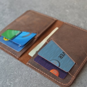 Cartera, Cartera de cuero, Cartera de cuero personalizada, Diseño delgado de bolsillo frontal, Cartera de tarjeta de crédito minimalista, Cartera para hombre